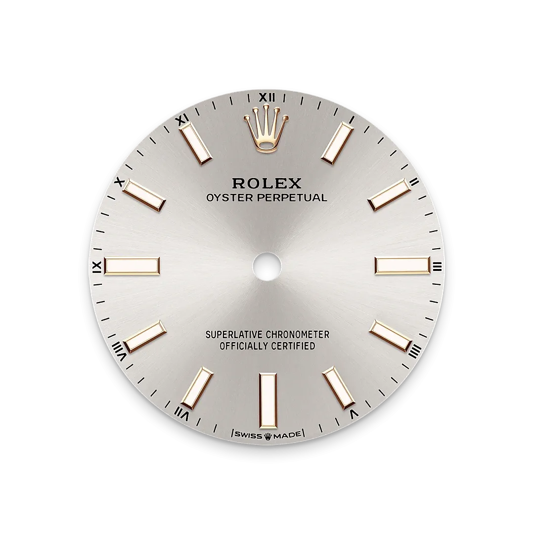 Rolex Oyster Perpetual 34 Referenz m124200-0001 Silbernes Zifferblatt