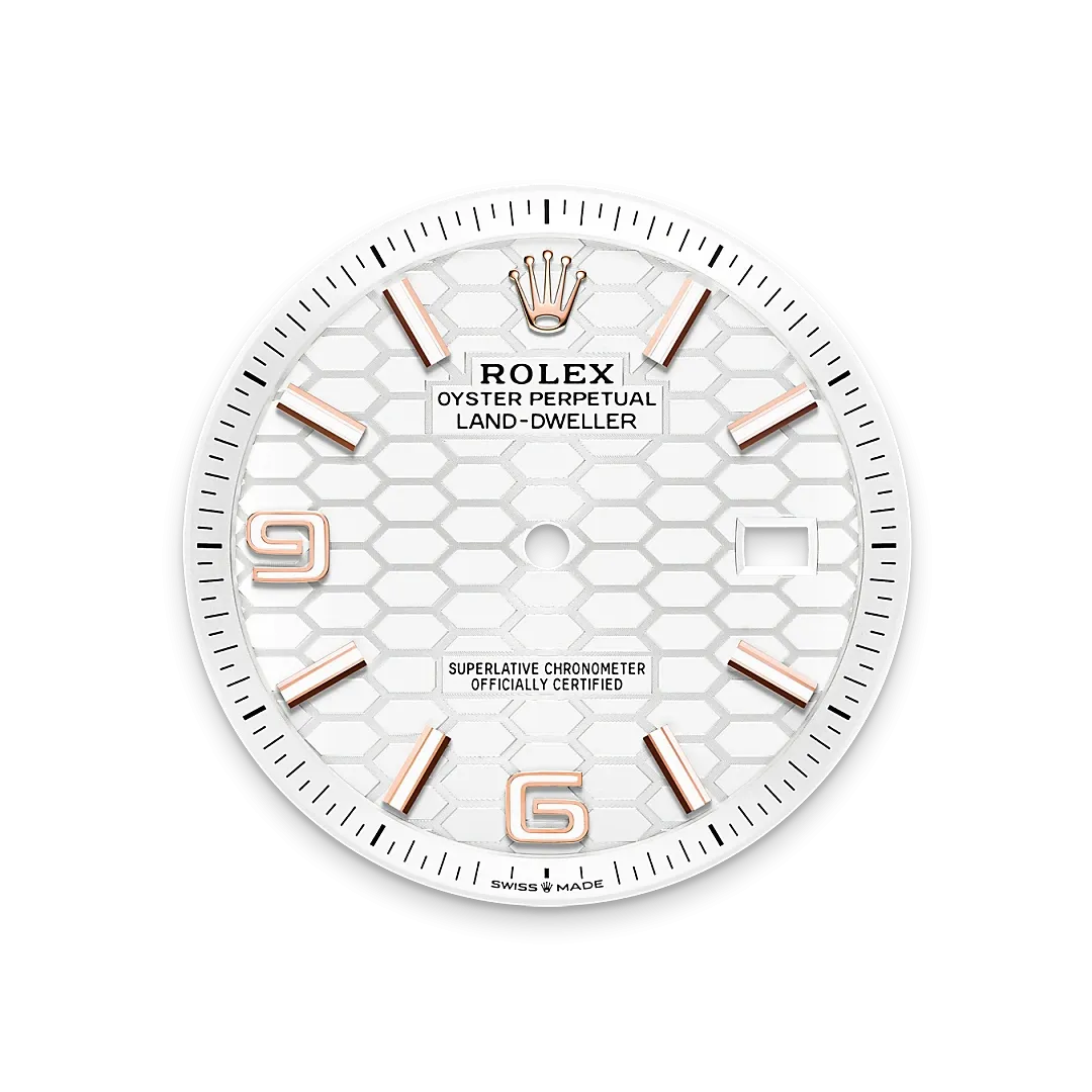Rolex Land-Dweller 40 Referenz m127335-0001 Tiefweißes Zifferblatt