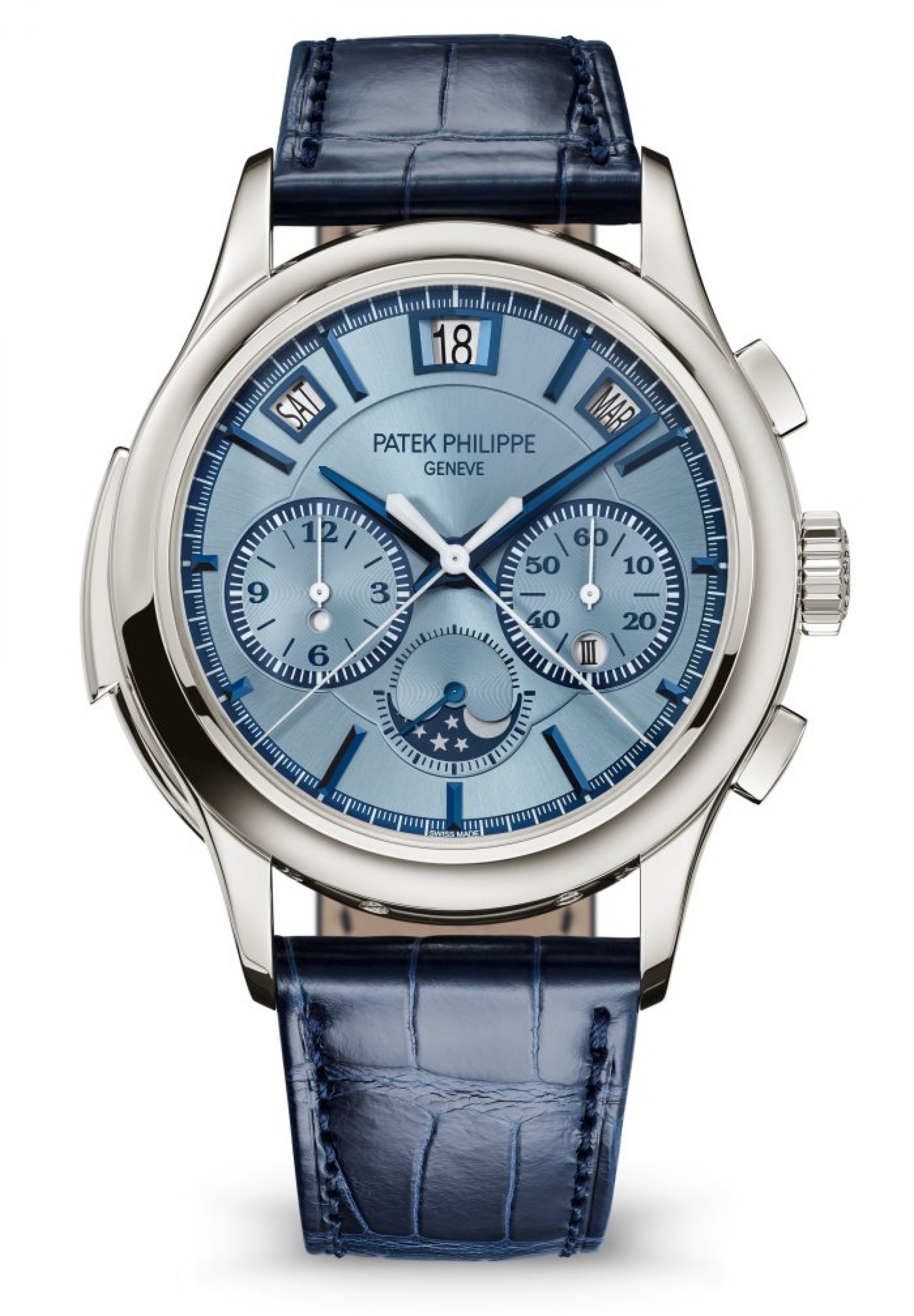 Patek Philippe Minutenrepetition, Schleppzeiger-Chronograph, Augenblicklicher ewiger Kalender. Face