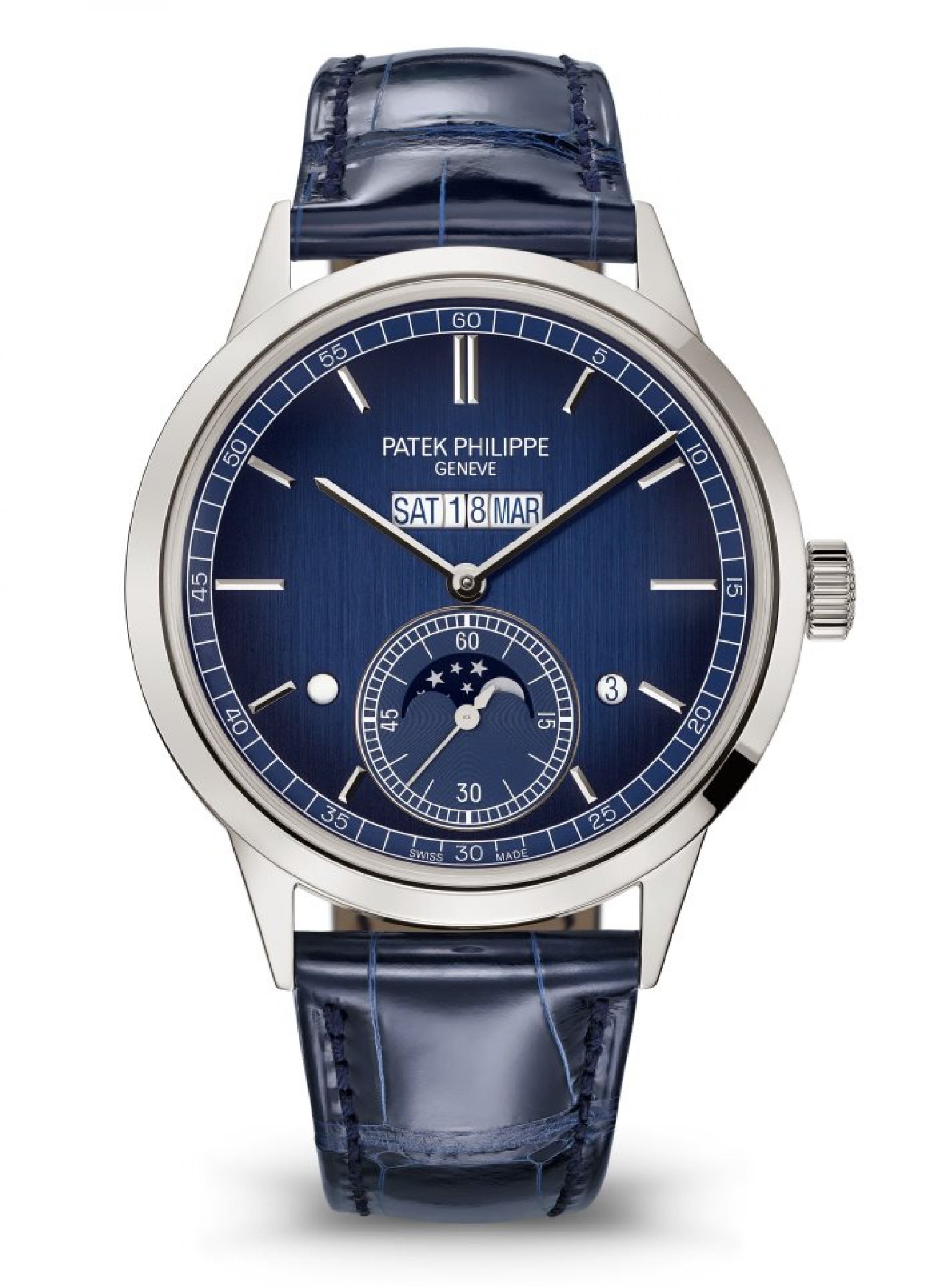 Patek Philippe Ewiger Kalender auf einer Linie. Face