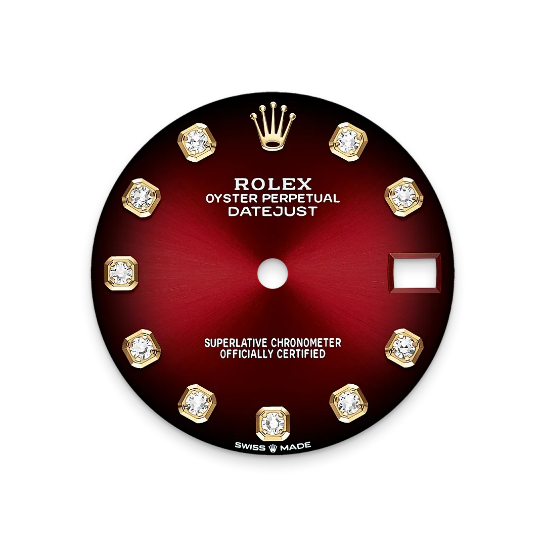 Rolex Datejust 31 Referenz m278288rbr-0041 Zifferblatt in Rot ombré